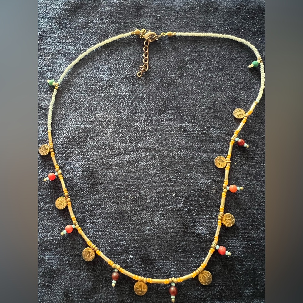 Coin and bead necklace.